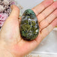 Moss Agate Druzy Egg On Stand 6.5cm