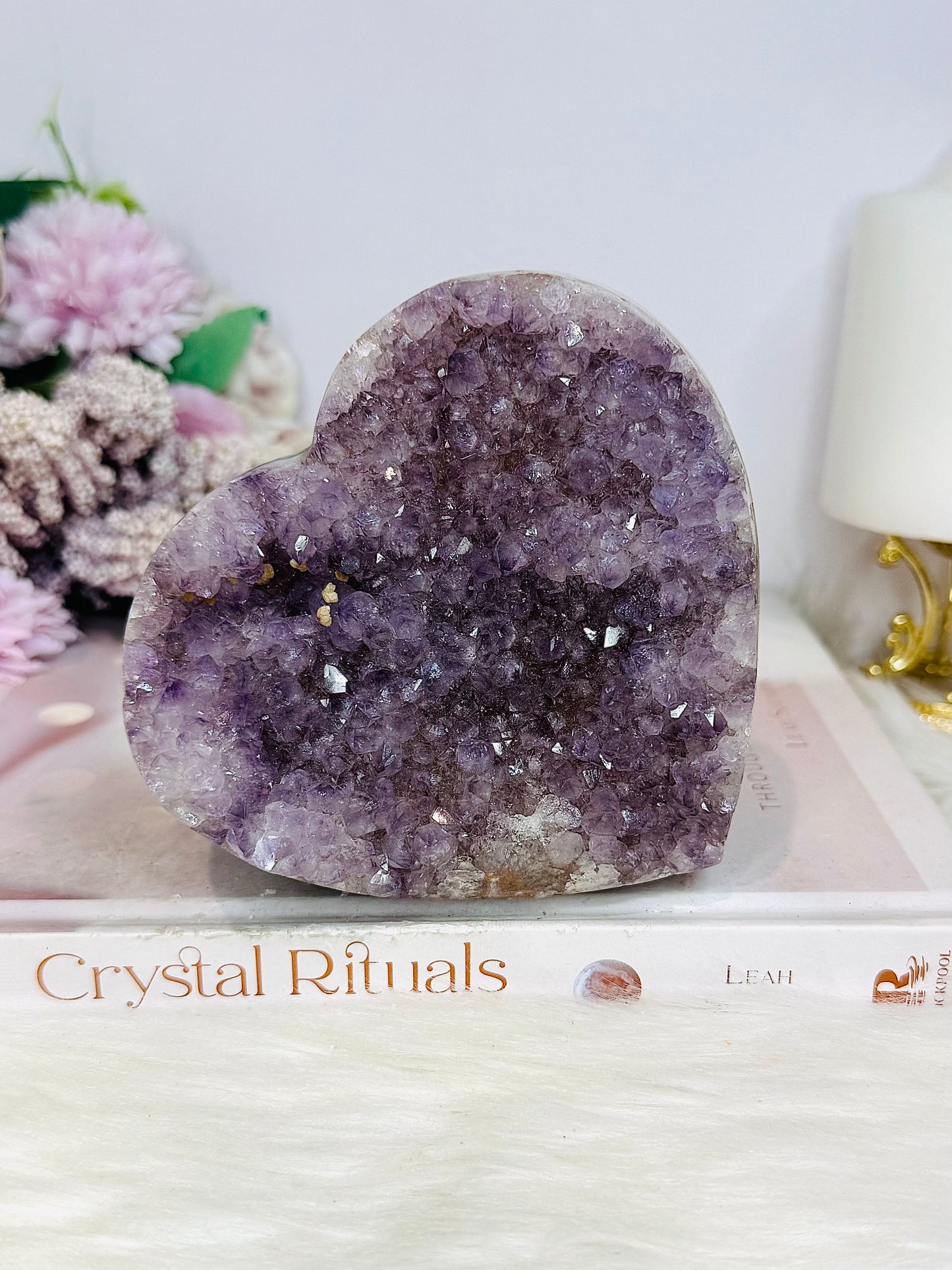 Large Druzy Amethyst Cluster Heart 10cm 681g