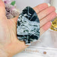 Moss Agate Carved Leaf 8cm