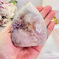 Classy & Fabulous Chunky 319gram Druzy Pink Amethyst Carved Flame | Freeform From Brazil