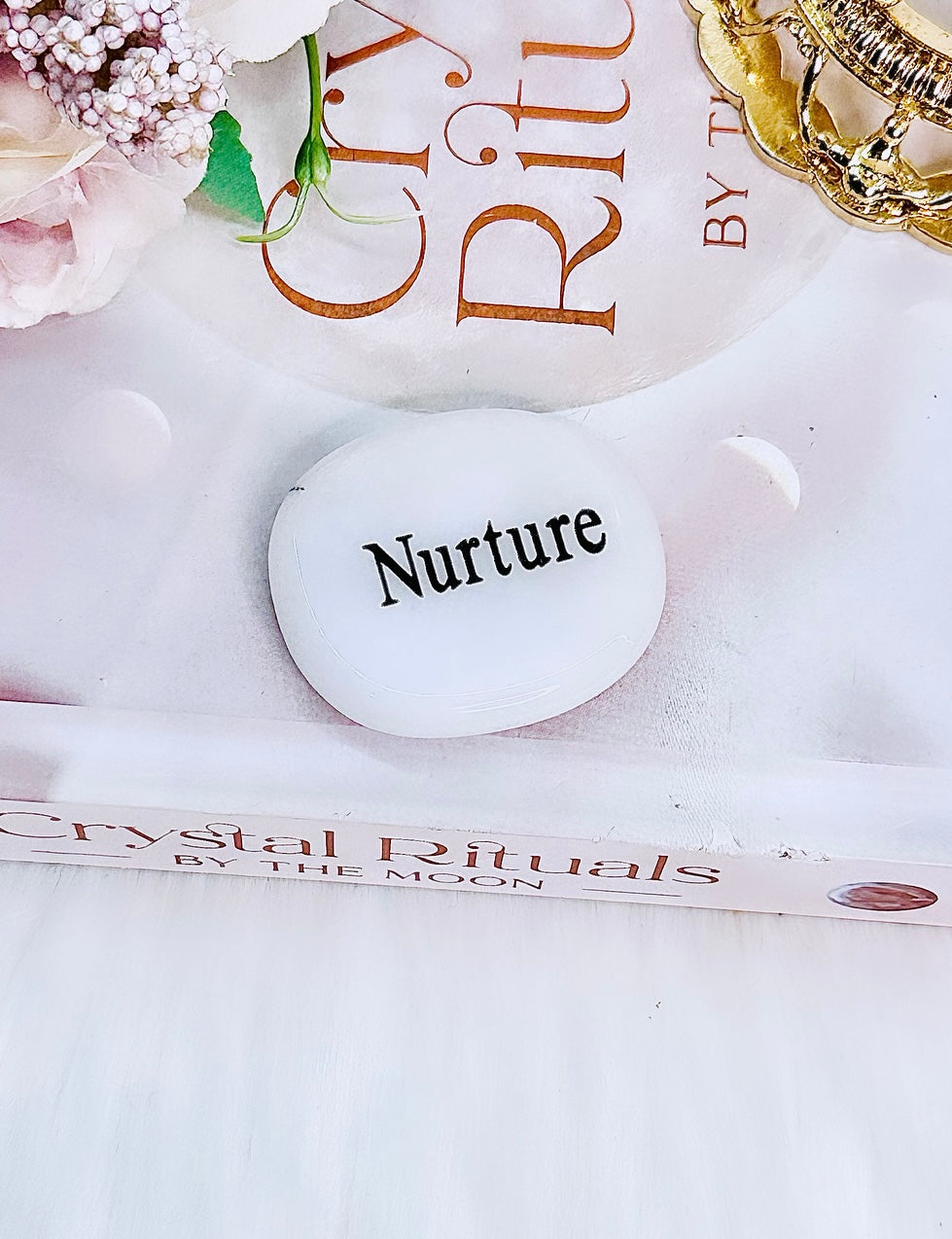 ‘NURTURE’ White Quartz Worry Stone