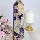 Huge Naturally Formed Purple Cubed Fluorite in Matrix Carved Tower | Generator 22.5cm