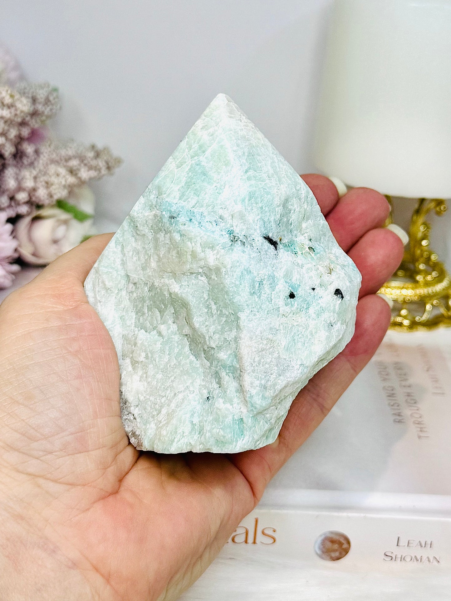 Large Green Amazonite Polished Point 9.5cm