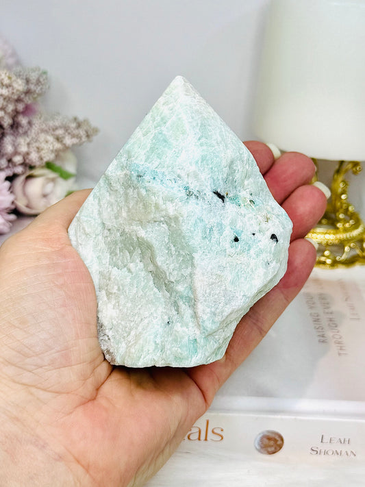 Large Green Amazonite Polished Point 9.5cm