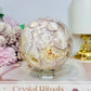 Rare Pink Amethyst X Flower Agate Large Sphere 890g On Stand