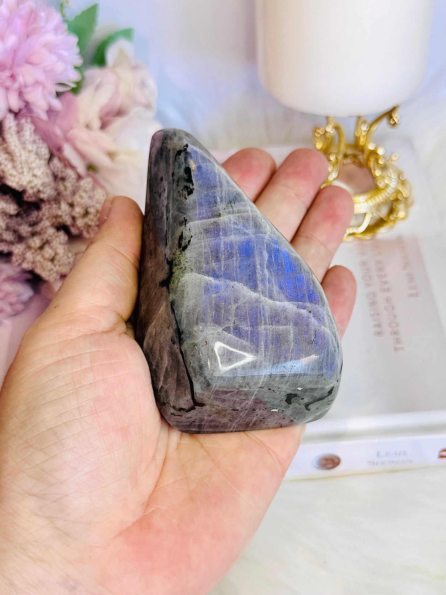 Natural Labradorite Polished Freeform Full Of Flash 313grams