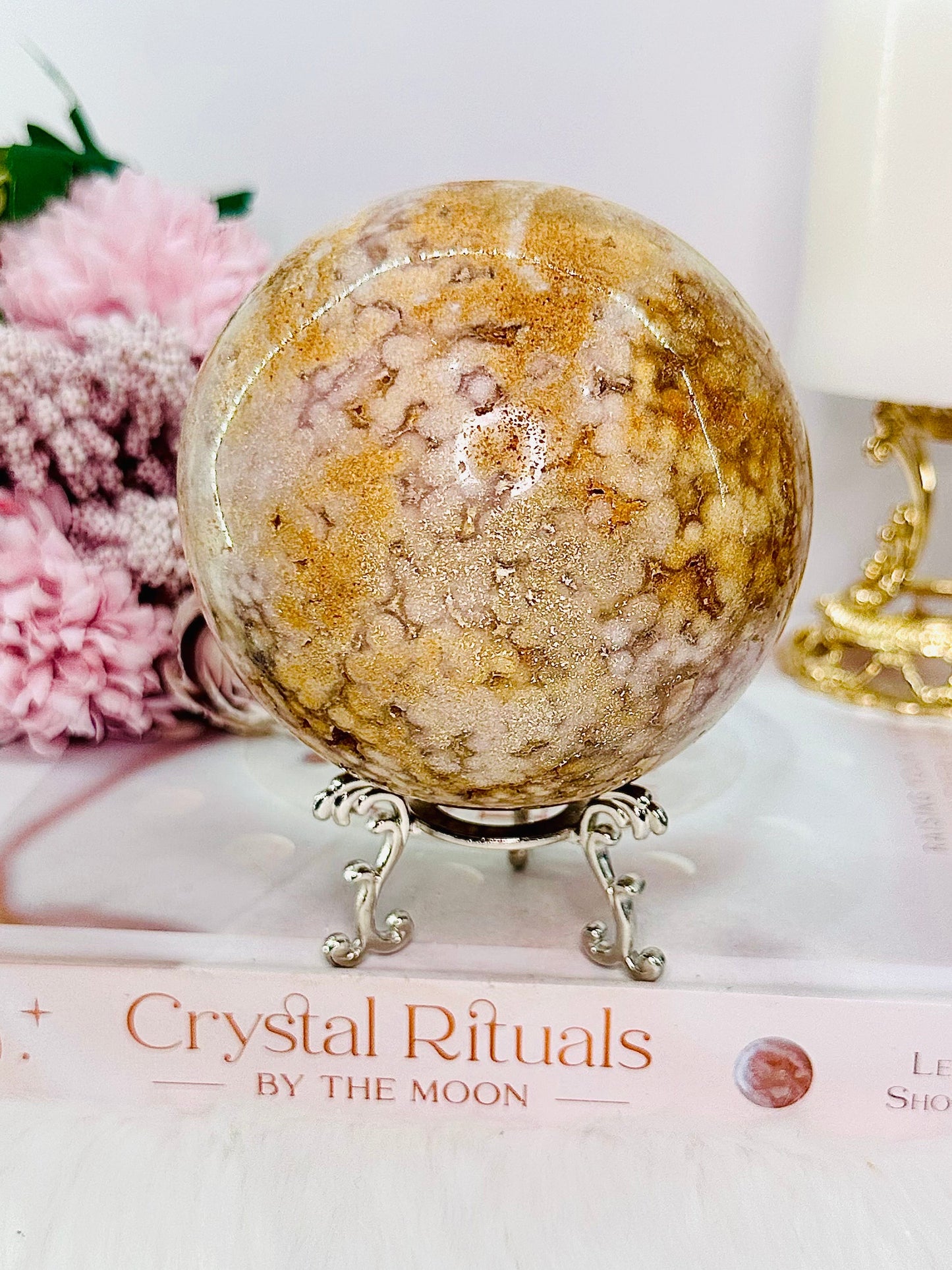 Large Pink Amethyst Druzy Sphere on Stand 9.5cm 837grams