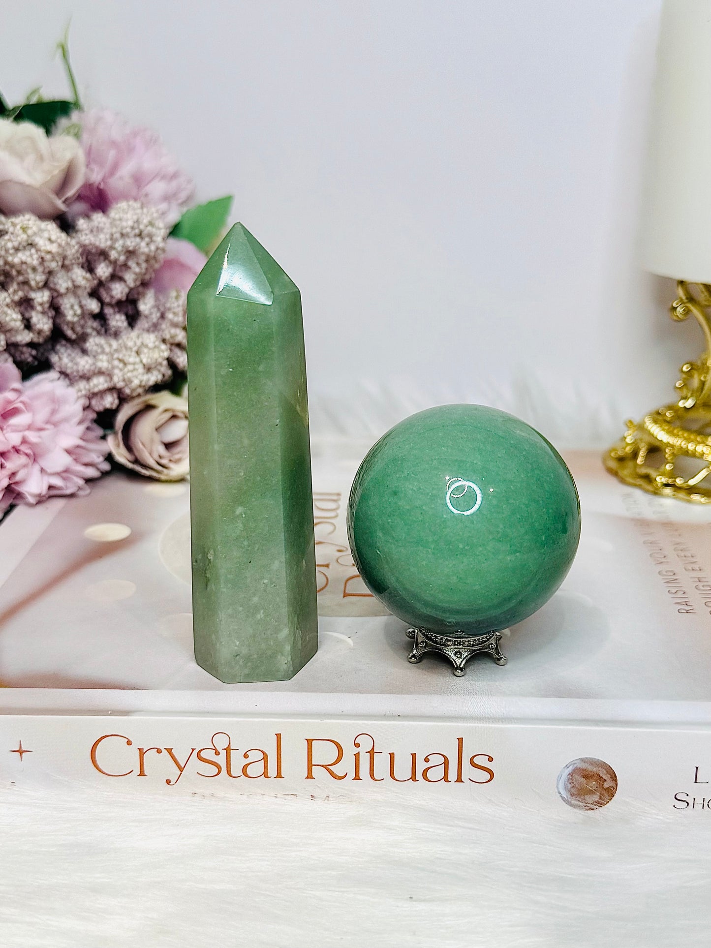 Green Aventurine Tower 9cm & Sphere 160g