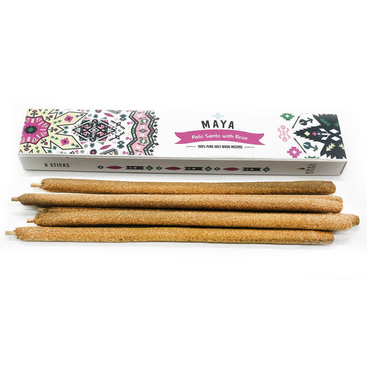 Pure Holy Wood Incense Sticks ~ Palo Santo & Rose 6 Pack