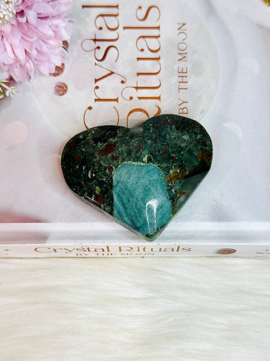 Bloodstone Carved Heart 7cm