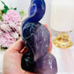 Purple Fluorite Carved Flamingo 510gram 14cm