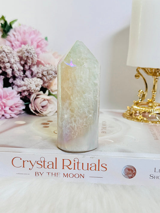 Gorgeous 9.5cm Quartz Angel Aura Cylinder | Tower (reduced as chip on tip)