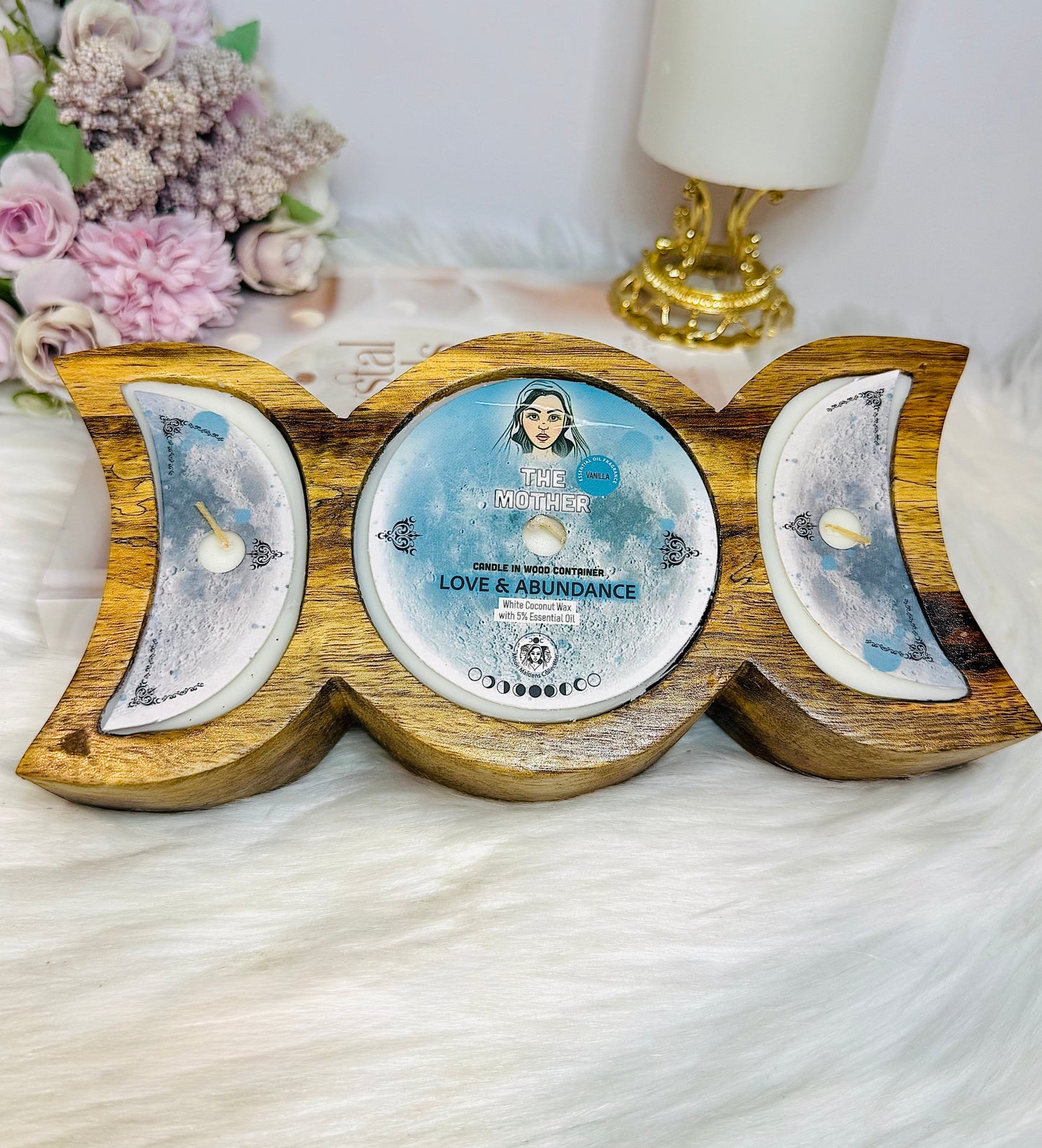 Full Moon ~ Love & Abundance Candle - Vanilla 22cm x 10cm