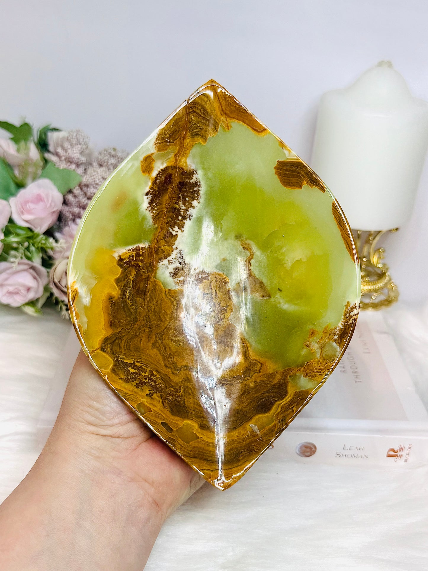 Large Green Onyx Bowl 18cm 487g