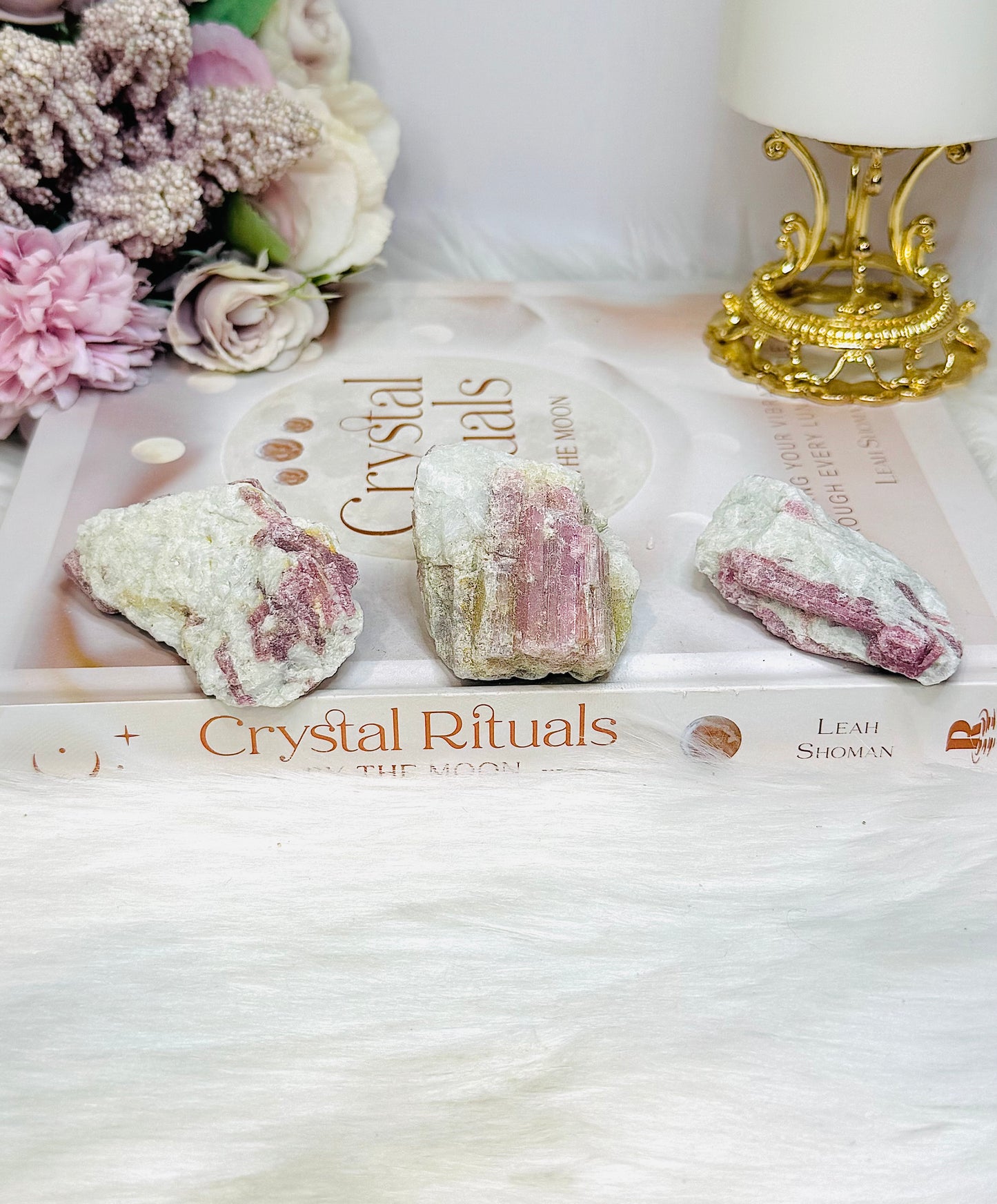 Raw Pink Tourmaline Set of 3 188g