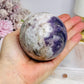 Large Chevron Amethyst Sphere on Stand 502g