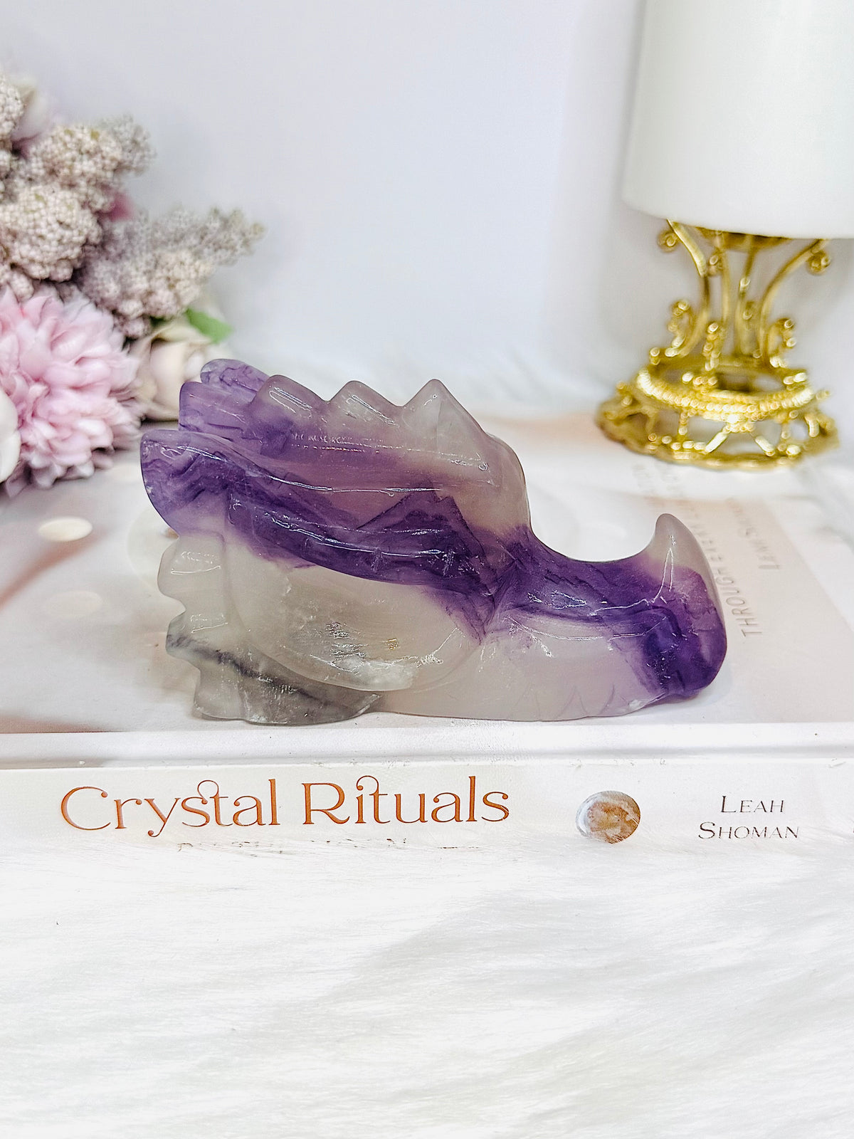Fluorite Carved Dragon 10.5cm 405g