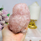 Large Rose Quartz Filled Resin Owl 10cm 639g