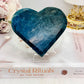 Beautiful Blue Apatite Carved Large Heart 301grams