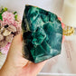 Absolutely Stunning Large Chunky 1.82KG Green Fluorite Gold Plated Book Ends