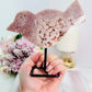 Large Chunky Druzy Pink Amethyst Craved Bird On Stand From Brazil 15cm