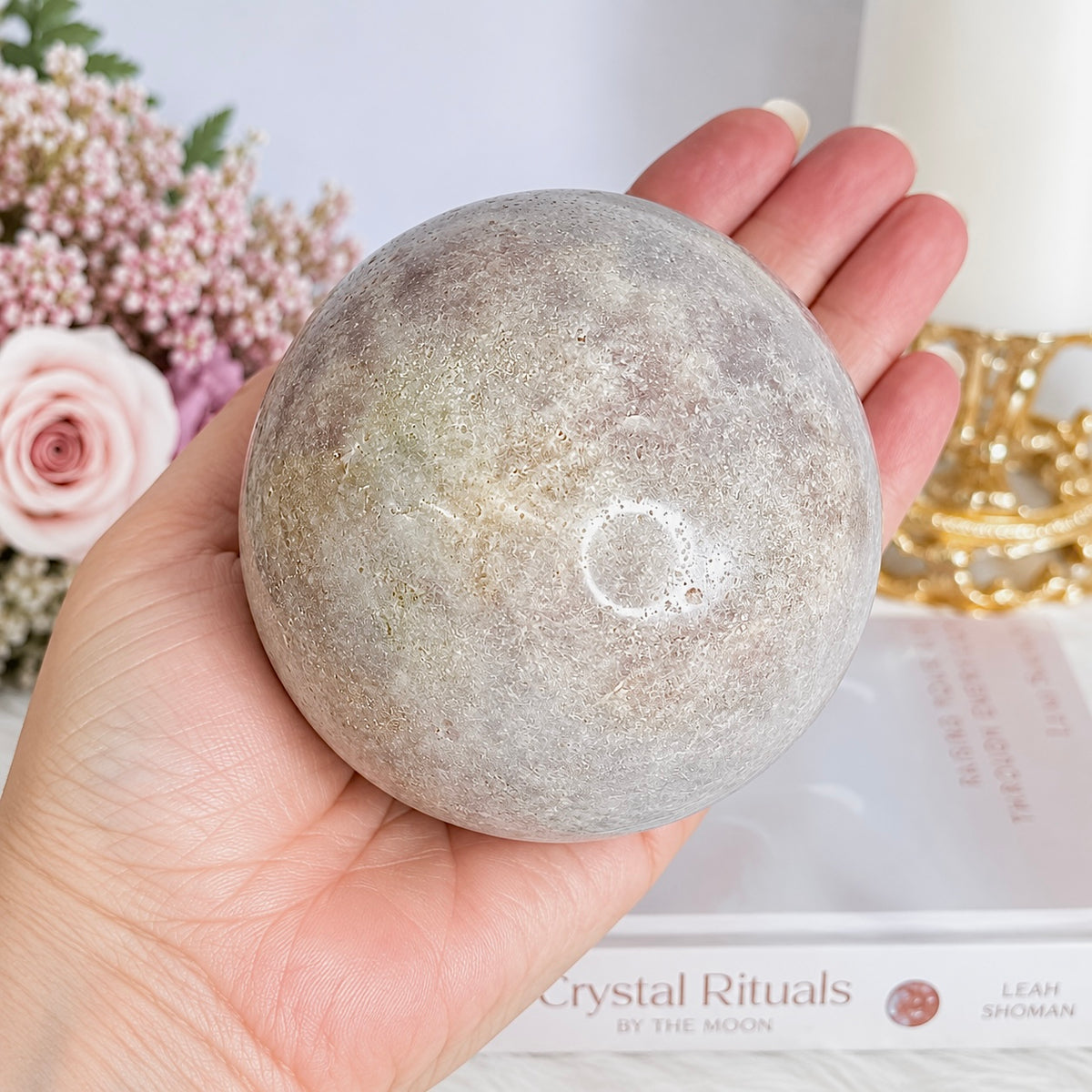 Large Natural Druzy Pink Amethyst Sphere On Stand 601grams