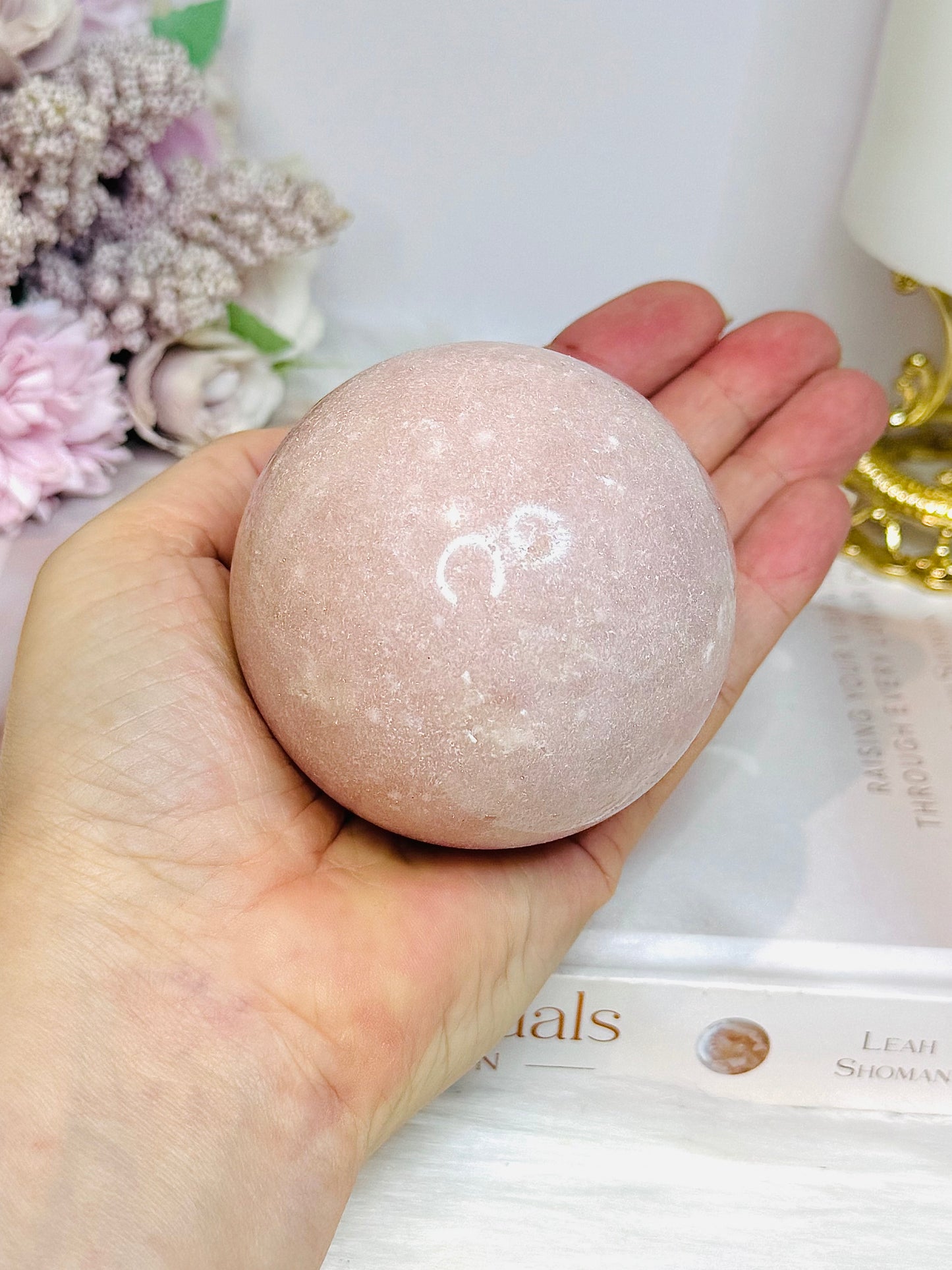 Large Pink Amethyst Druzy Sphere on Stand 406g