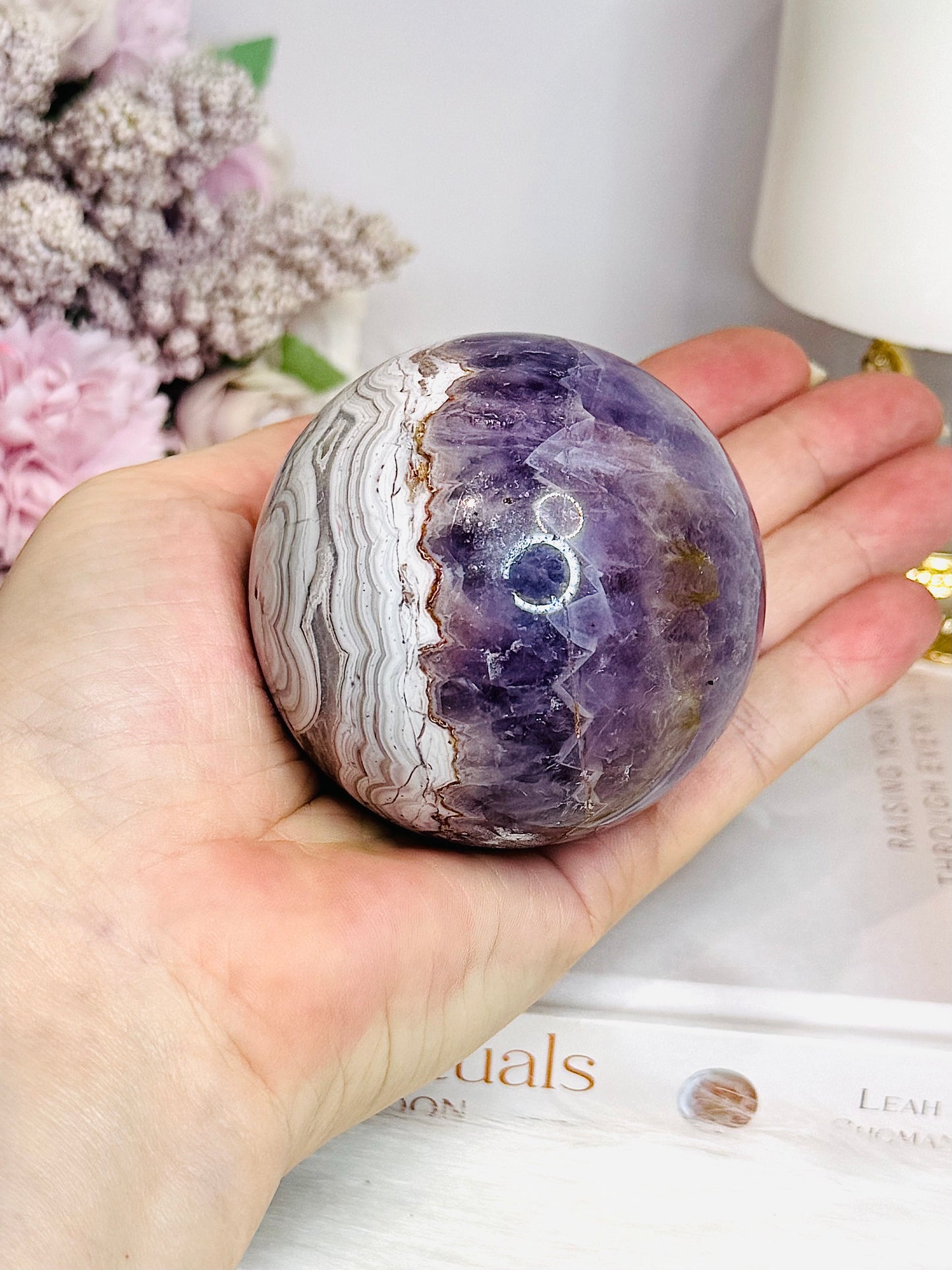 Large Crazy Lace Agate Sphere on Stand 378g