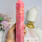 Rare Large Thulite Tower with Epidote Inclusions 19cm