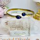 Lapis Lazuli Brass Cuff Bangle