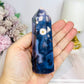 High Grade Blue Flower Agate Druzy Tower 11cm