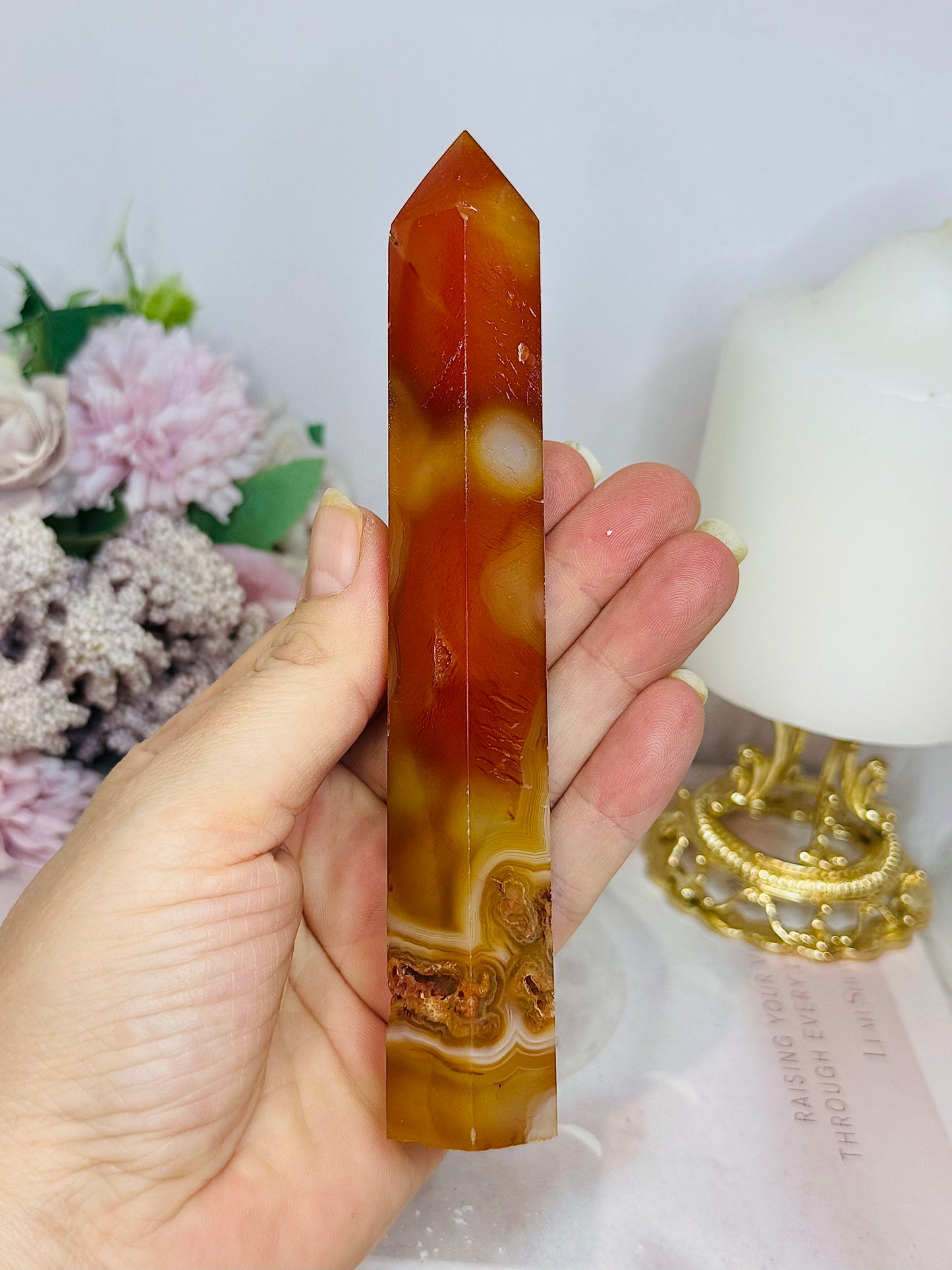 Carnelian Druzy Tower 15.5cm
