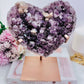 Classy & Fabulous Huge Stunning 22cm (Inc Stand) 1.87KG Amethyst Cluster Heart on Rose Gold Stand From Brazil ~ Exquisite Piece