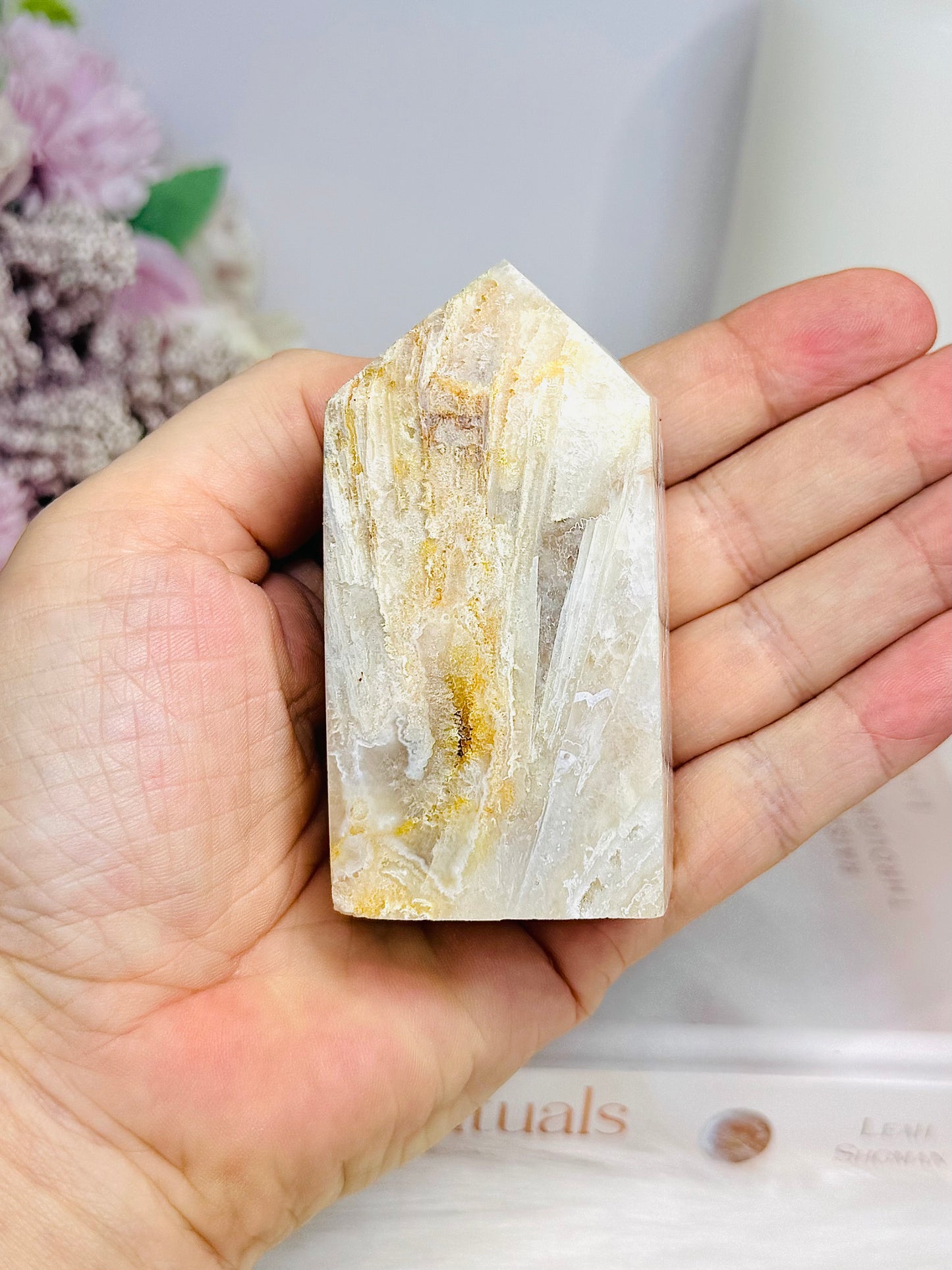 Pink Amethyst Druzy Tower with Rutile 7.5cm