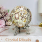 Large Money Agate Druzy Sphere on Stand 389g