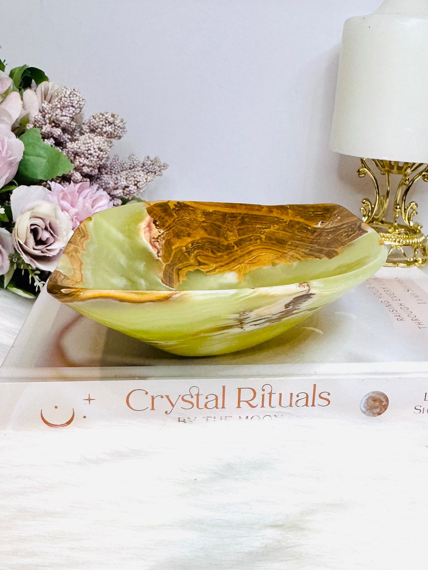 Large Green Onyx Bowl 18cm 487g