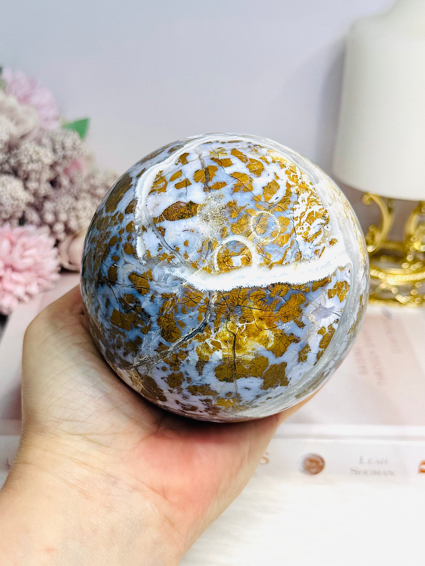 Large Brecciated Jasper Sphere on Stand 1.12KG