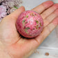 Thulite Sphere with Epidote 208g On Stand