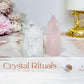 Rose Quartz Tower with Fire Ice Quartz Tower 6cm