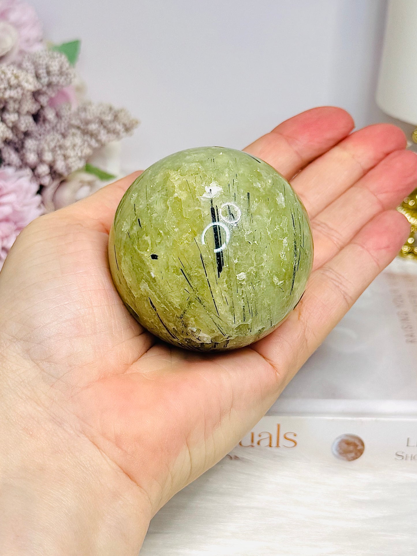 Prehnite Sphere On Stand 294g
