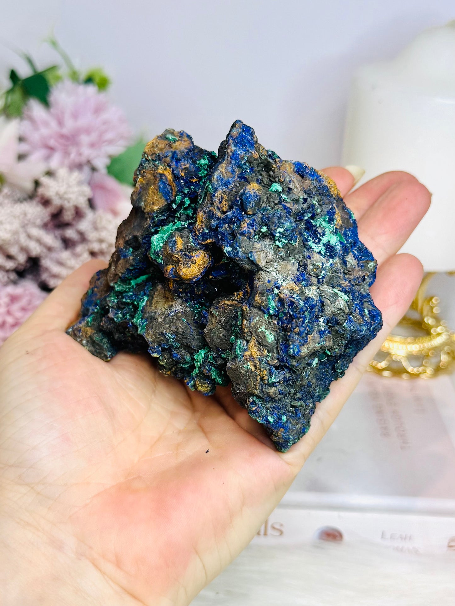 Natural Azurite with Malachite Specimen 417g