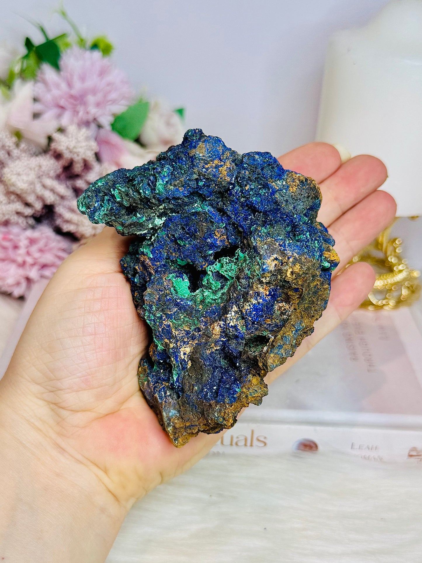Natural Azurite with Malachite Specimen 417g