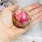 Thulite Sphere with Epidote 208g On Stand