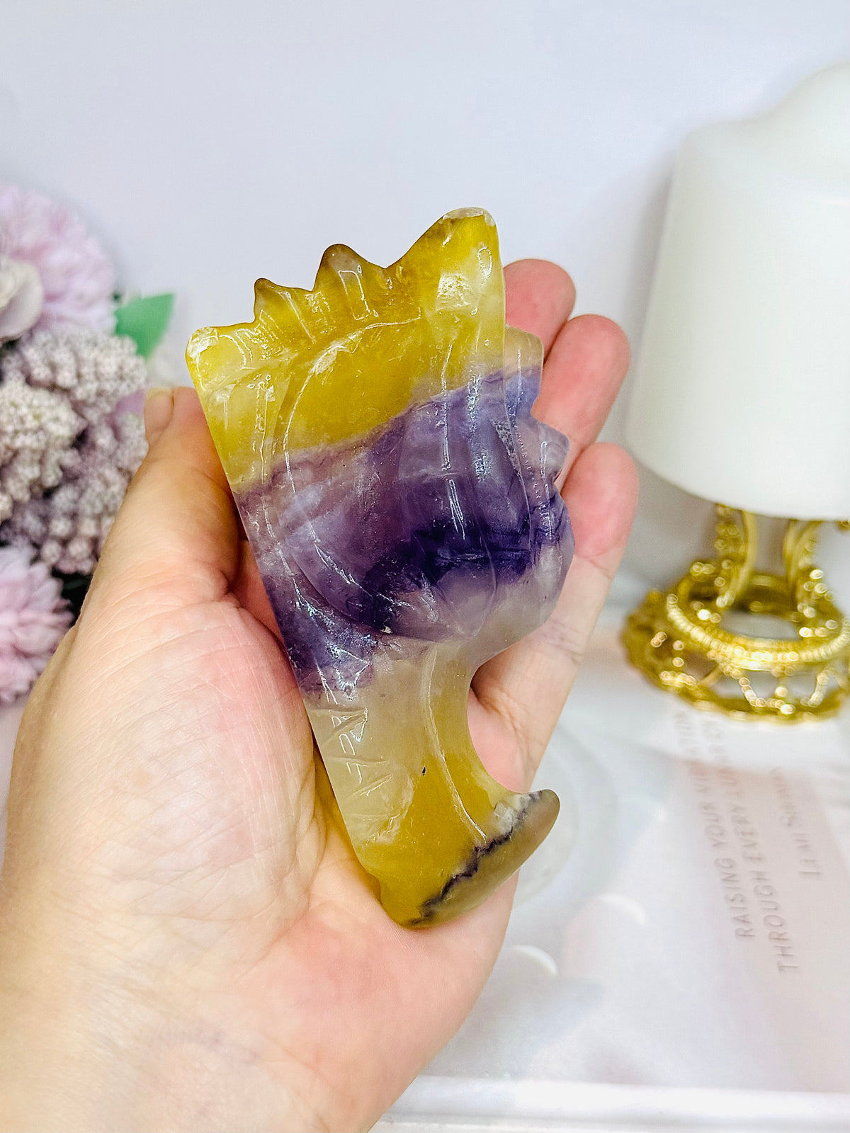 Fluorite Carved Dragon 10.5cm