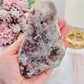 Classy & Fabulous!!! Stunning 12.5cm Druzy Pink Amethyst Slab From Brazil On Stand