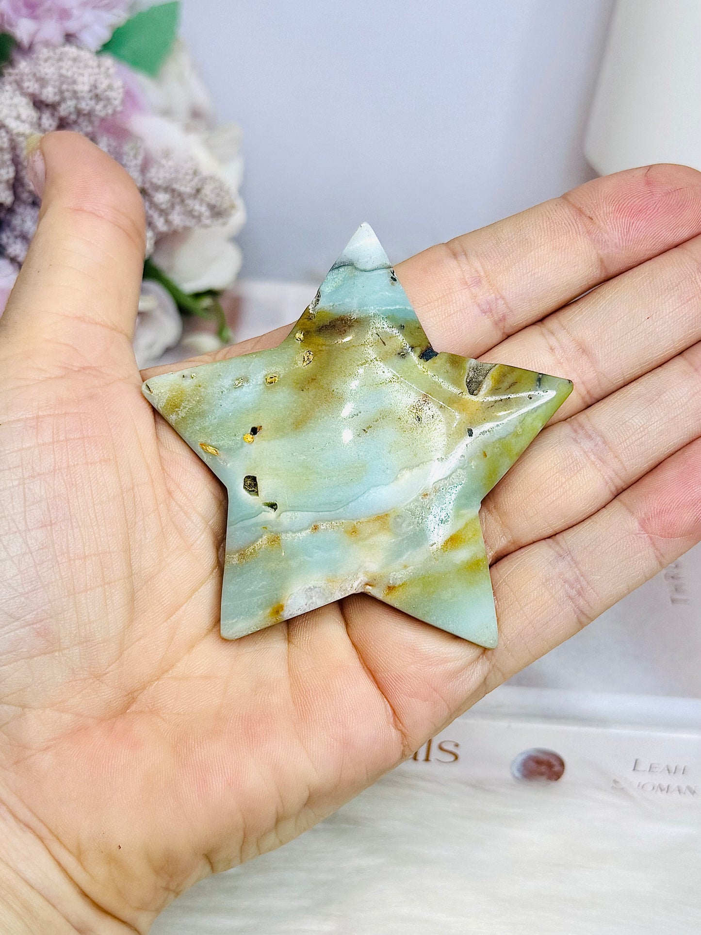 Caribbean Calcite Carved Star