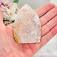 Druzy Flower Agate Carved Flame | Freeform