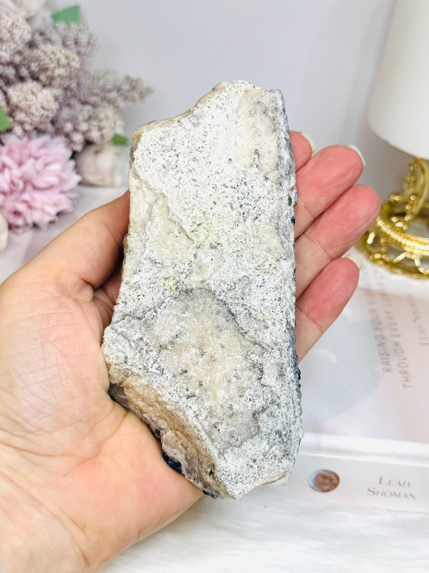 Rare Blueberry Fluorite Specimen on Stand 305g 12.5cm