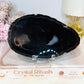 Large Black Agate Slice On Stand 14cm