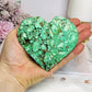 Large Natural Variscite Carved Heart on Stand 9.5cm